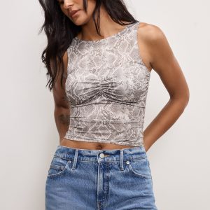 Slinky Jersey Ruched Tank Top