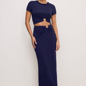 Stretch Jersey Maxi Skirt