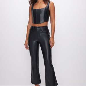 Good Legs Cropped Mini Boot Faux Leather Pants