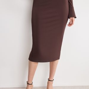 Matte Jersey Midi Pencil Skirt