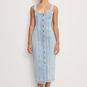 Button Front Midi Dress