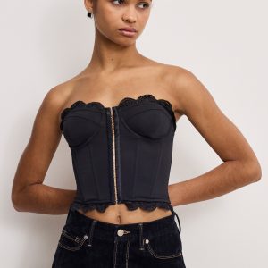 Matte Jersey Lace Trim Bustier