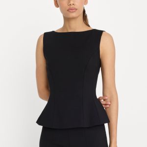 Soft Stretch Ponte Straight Neck Top