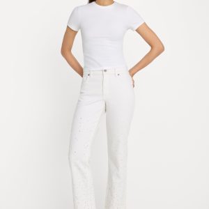 Good Icon Straight Ankle Pearl Jeans