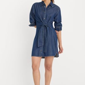 Denim Wrap Shirt Dress