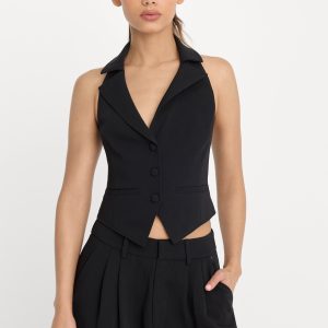 Luxe Suiting Halter Vest