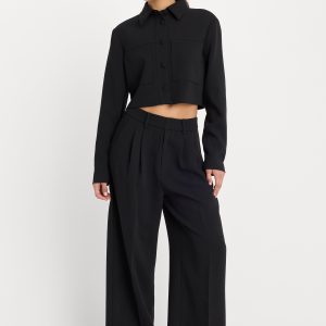 Luxe Suiting High-rise Cropped Wide Leg Trouser
