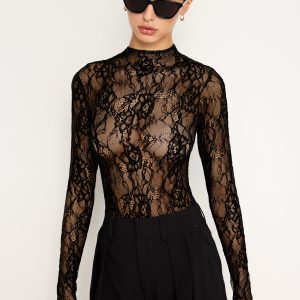 Lace Mock Neck Bodysuit