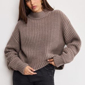 Chunky Knit Mock Neck Sweater