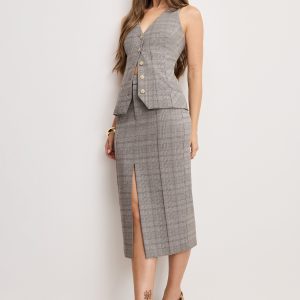 Plaid Midi Skirt