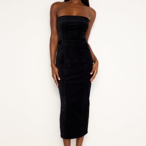 Fit for Success Strapless Velvet Dress