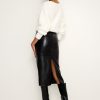 Faux Leather Midi Skirt