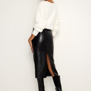 Faux Leather Midi Skirt